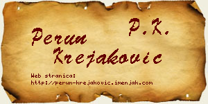 Perun Krejaković vizit kartica